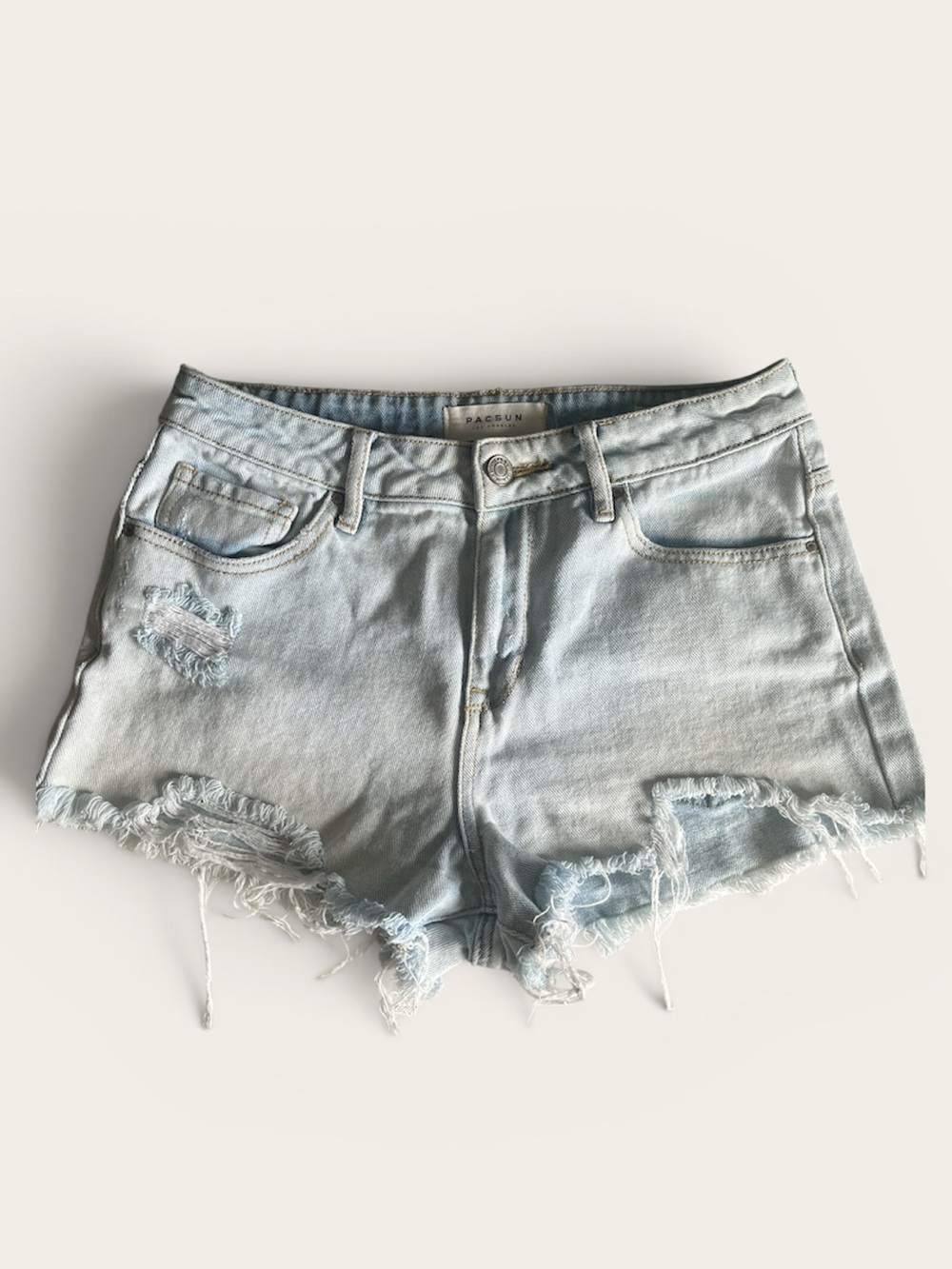 PacSun Light Wash Distressed Denim Cutoff Shorts